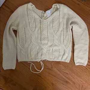 Crocheted cream sweater
